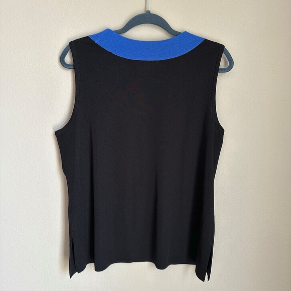 Vintage Exclusively Misook Colorblock Blouse Black Knit Roundneck Y2K Size 1X - Picture 4 of 7